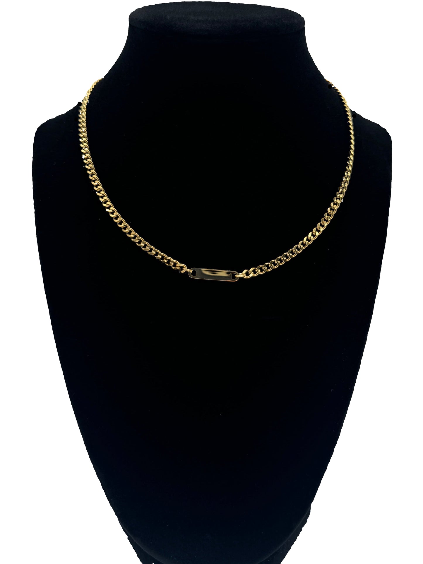 Curb Chain Bar Necklace