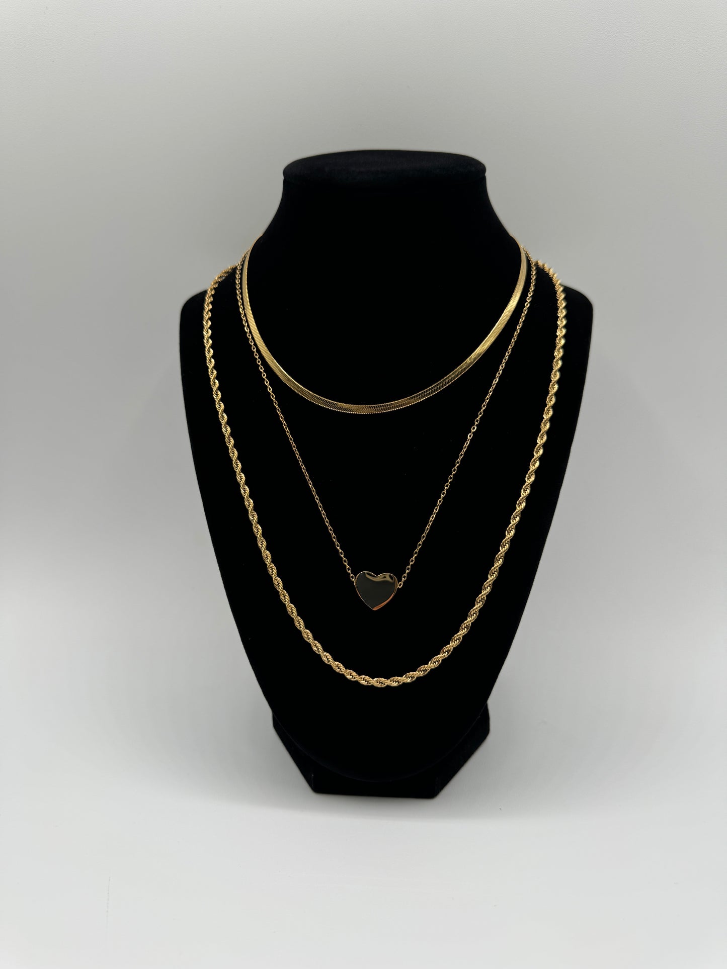 3pc Heart Necklace Set