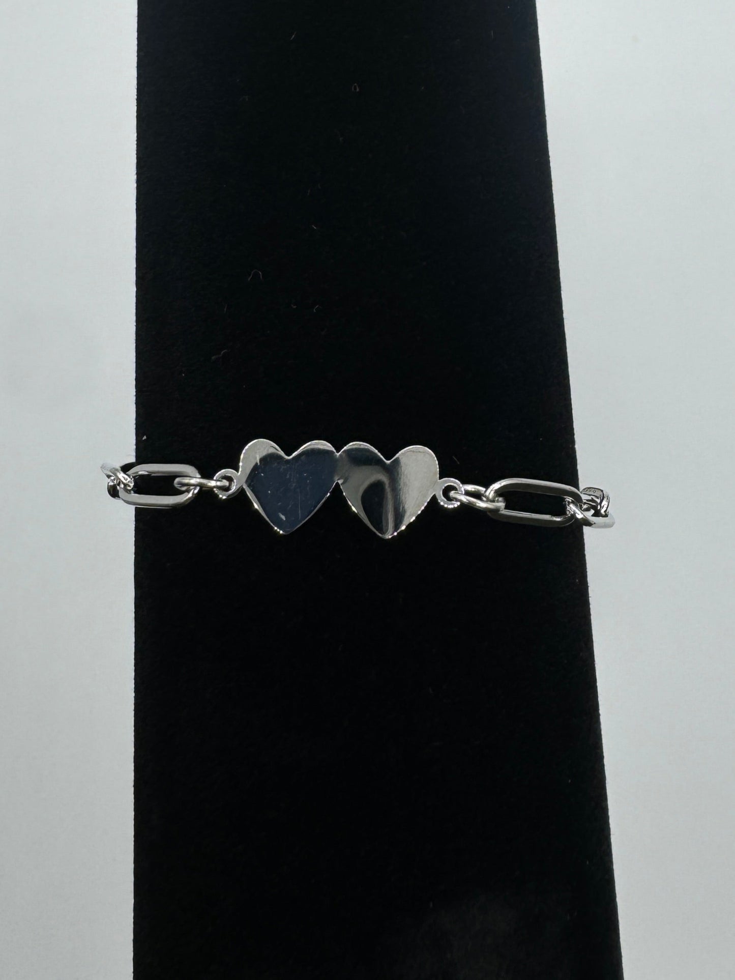 Twin Heart Paperclip Bracelet