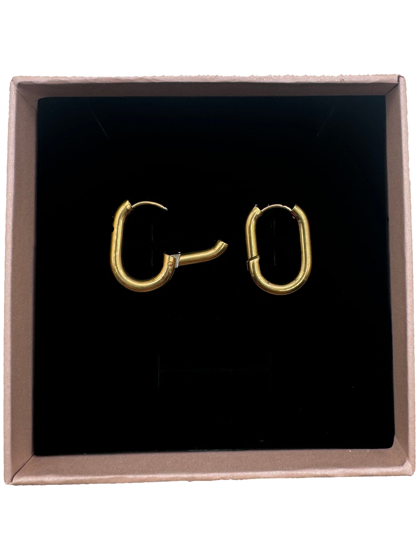 Rounded Rectangle Huggie Earrings