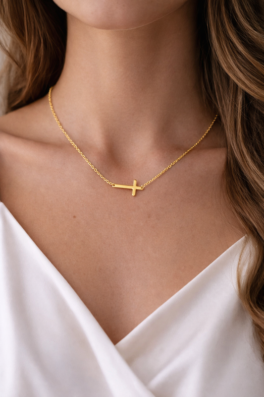 Horizontal Cross Necklace