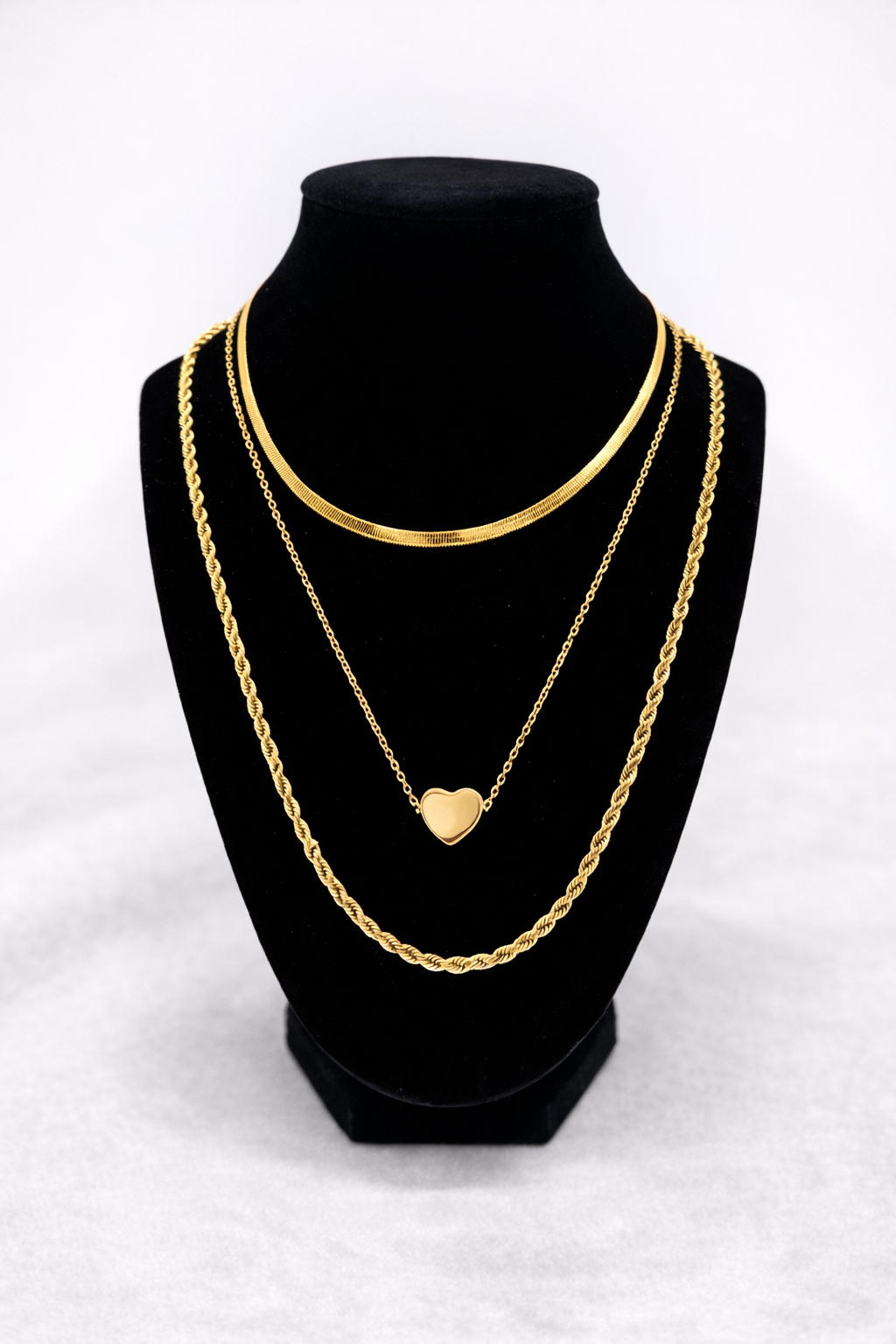 3pc Heart Necklace Set