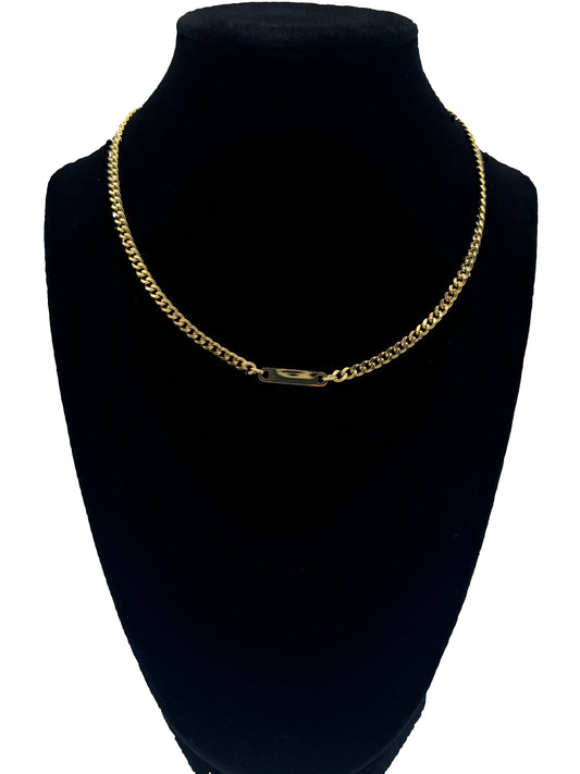 Curb Chain Bar Necklace