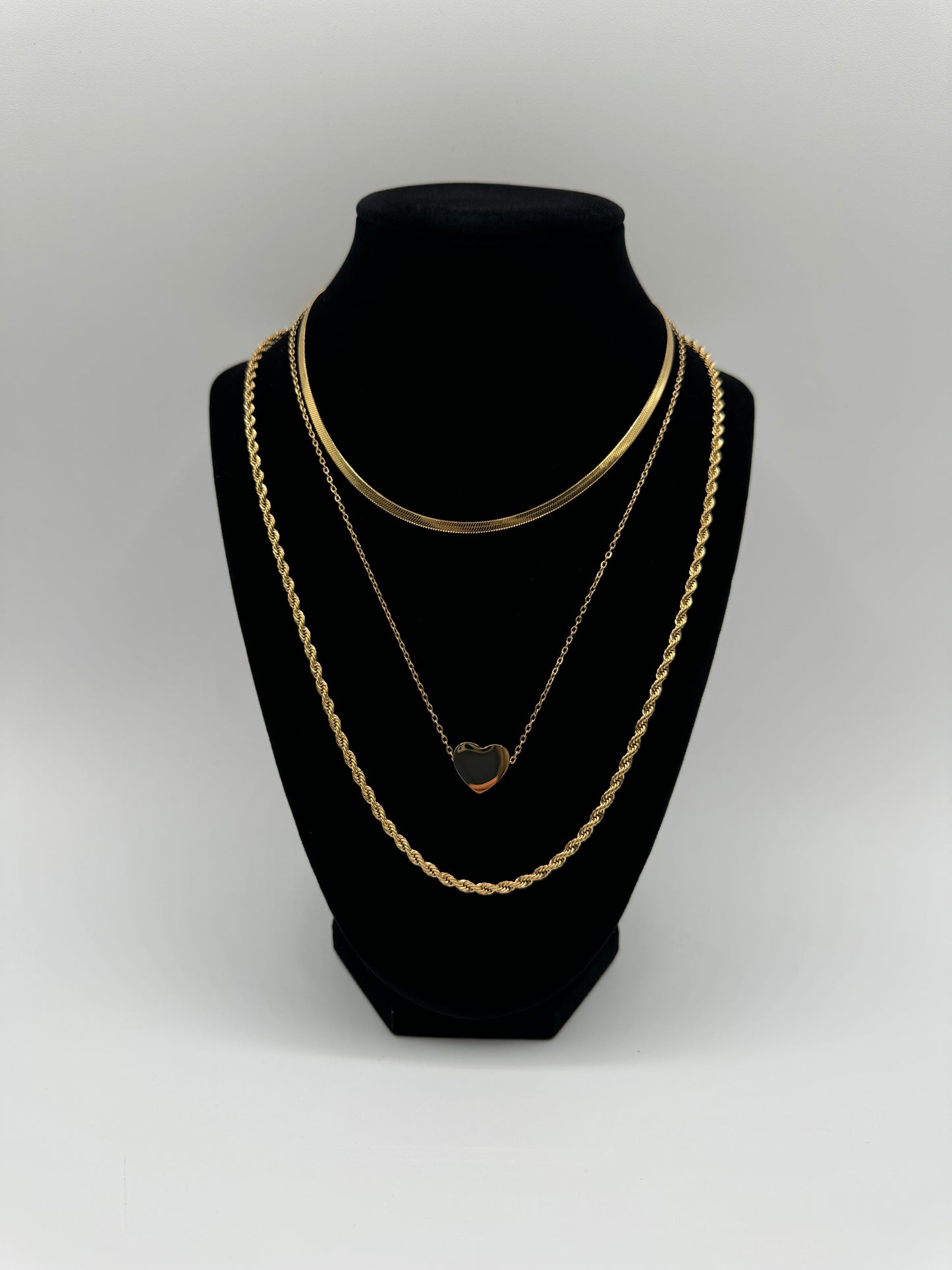 3pc Heart Necklace Set