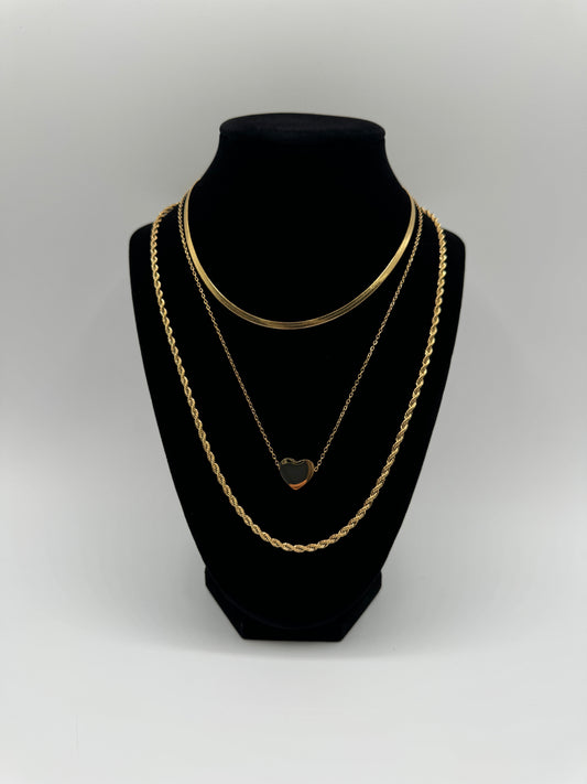3pc Heart Necklace Set
