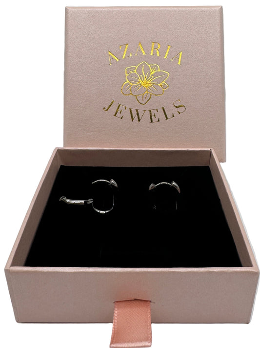 Rounded Rectangle Huggie Earrings