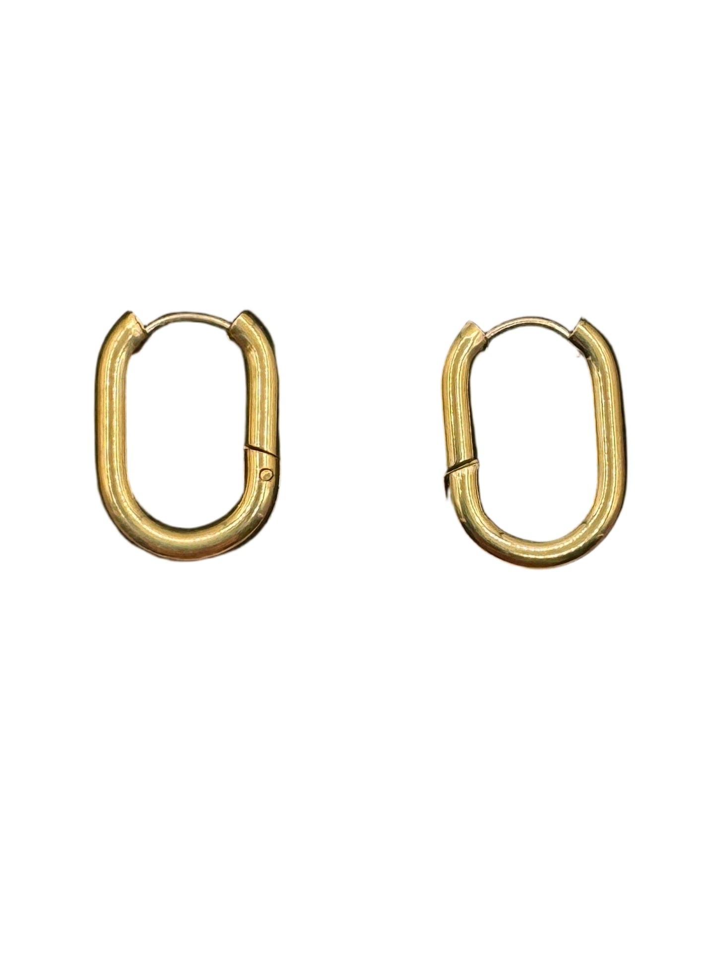 Rounded Rectangle Huggie Earrings